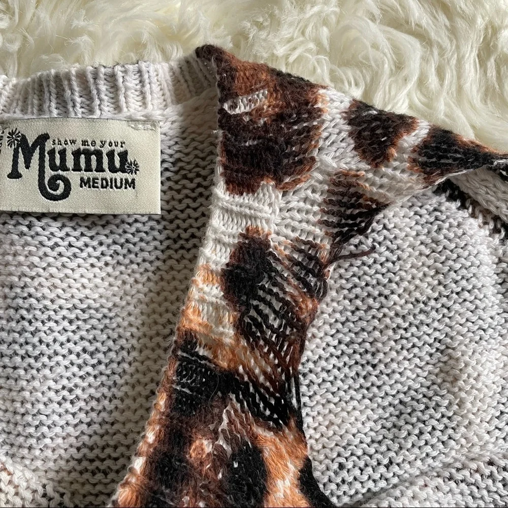 Show Me Your MuMu Sweater shiver shoulder coyote kitty knit Brown black M